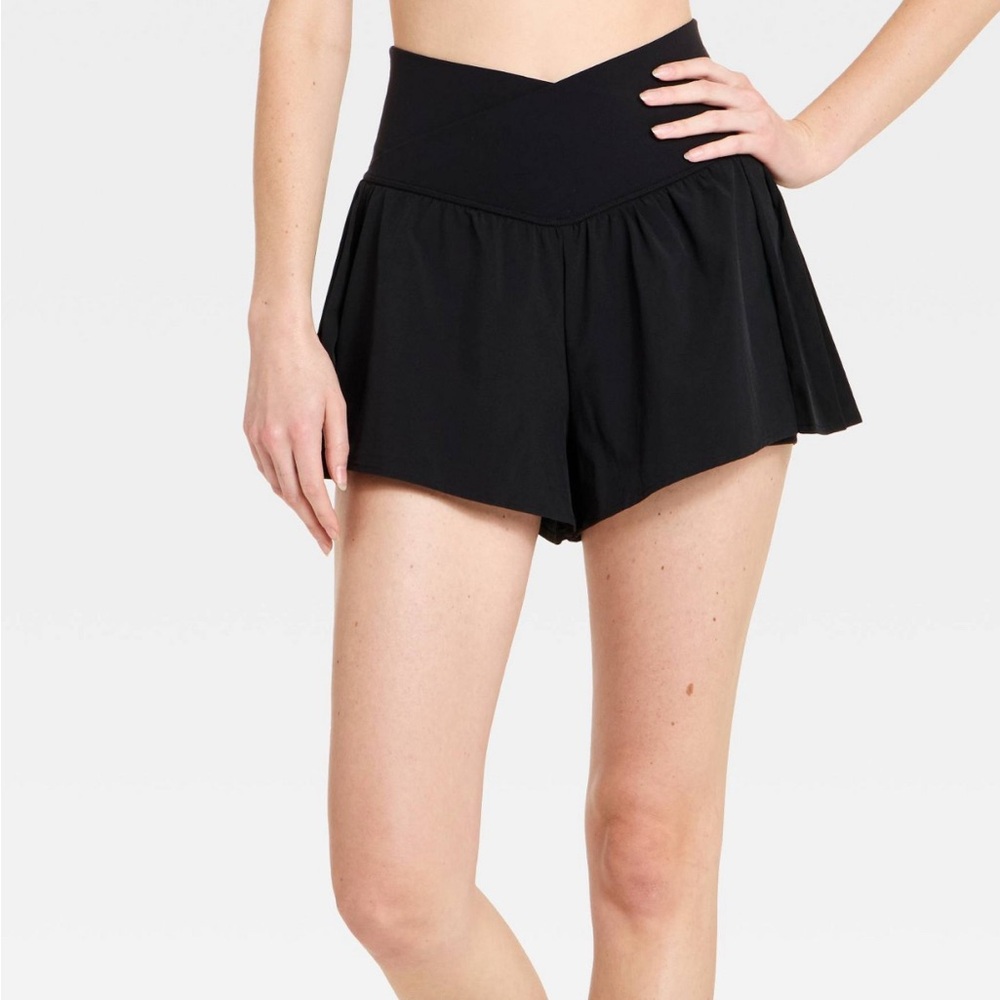 Target Black Women’s Fold-Over Waist Athletic Skort Shorts